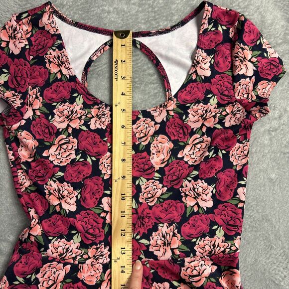 Charlotte Russe Womens Floral Rose Baby Doll Dress Sz. S Flowy Artsy Y2K Mini - Picture 7 of 13